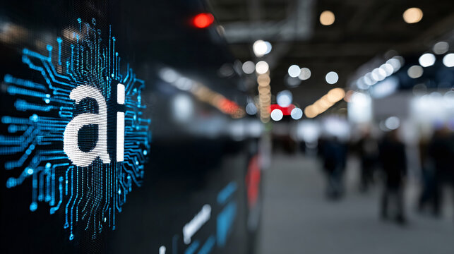 Artificial Intelligence AI Technology Concept with Circuit Board and City Lights Background