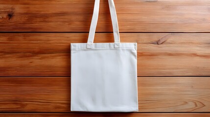 Realistic close up of reusable fabric bag texture framing blank strip for branding sustainable retail image