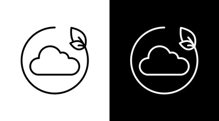 Carbon Neutrality White Icon Set Design