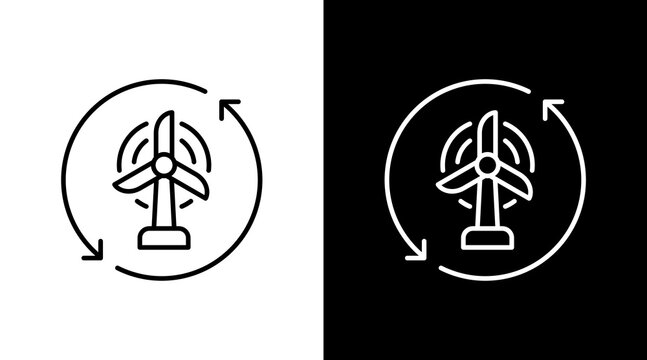 Renewable Resource White Icon Set Design