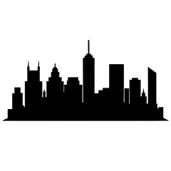 Naklejka premium skyline vector clean black silhouette design white background