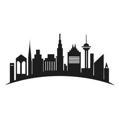 Fototapeta premium skyline vector clean black silhouette design white background