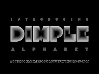 multiple layered style alphabet design with uppercase and numbers
