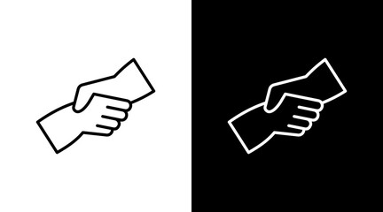 Helping Hand White Icon Set Design