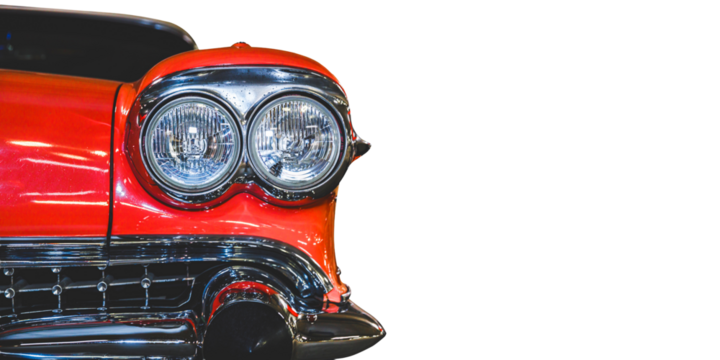 A detailed view of a vehicle's bodywork, featuring a bold red and black color scheme - Powered by Adobe