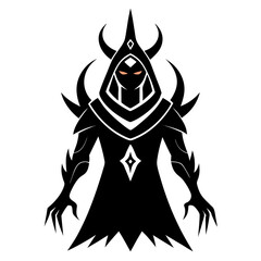 Mystic vector clean black silhouette design white background