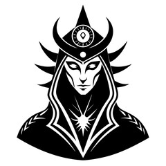 Mystic vector clean black silhouette design white background