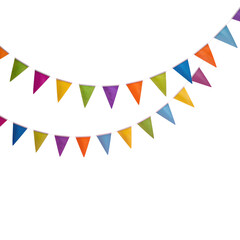 Obraz premium Colorful Triangle Flag Bunting Garland Decoration