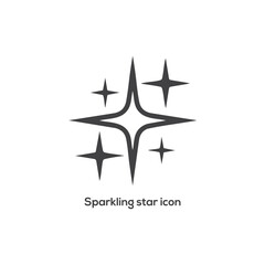 Obraz premium Sparkling Star Icon Vector for Rating, Shine Effect, Success, and Celebration Design Elements