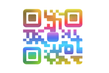 Colorful Qr Code for Scan Application Mobile Payment Information or Digital Marketing on Transparent Background