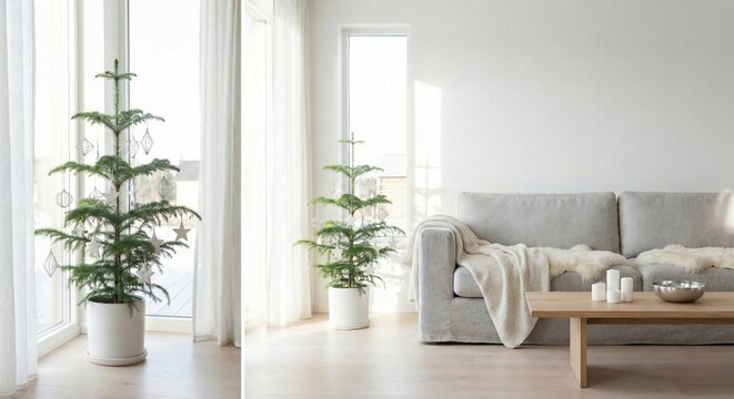 Minimalist White Christmas Room