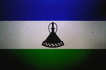 Flag of Lesotho on a paper