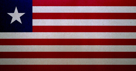 Flag of Liberia on a paper