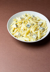 Pasta with blue cheese. Healthy eating. Vegetarian food.