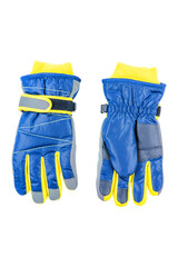 Winter insulated children's gloves on white