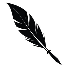 Obraz premium Classic dark quill pen illustration depicts old writing practices and literature inspiration