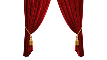 Elegant Red Theater Curtains with Golden Tassels