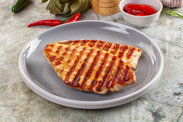 Grilled turkey breast fillet steak