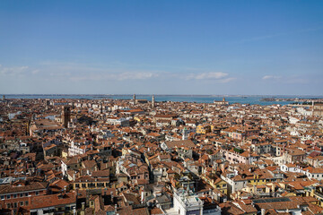 aerial view of the city of venice