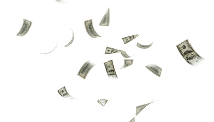 flying one hundred dollars bills isolated. falling 100 dollar bills isolated on transparent background. PNG Banknote floating dollar money. USA Currency Notes PNG, USA currency Notes Clipart