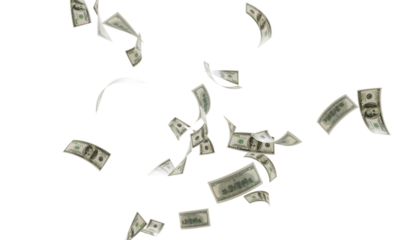 flying one hundred dollars bills isolated. falling 100 dollar bills isolated on transparent background. PNG Banknote floating dollar money. USA Currency Notes PNG, USA currency Notes Clipart