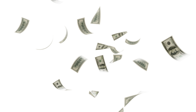 flying one hundred dollars bills isolated. falling 100 dollar bills isolated on transparent background. PNG Banknote floating dollar money. USA Currency Notes PNG, USA currency Notes Clipart