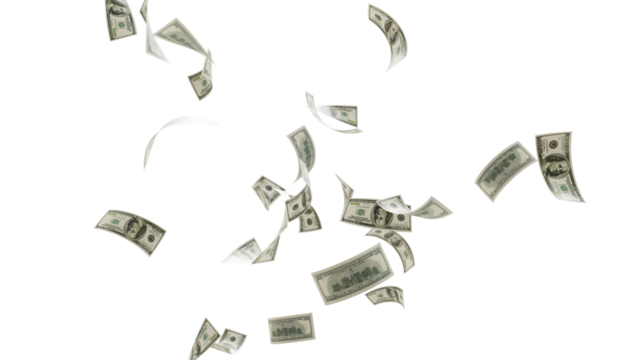 flying one hundred dollars bills isolated. falling 100 dollar bills isolated on transparent background. PNG Banknote floating dollar money. USA Currency Notes PNG, USA currency Notes Clipart