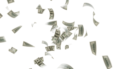 flying one hundred dollars bills isolated. falling 100 dollar bills isolated on transparent background. PNG Banknote floating dollar money. USA Currency Notes PNG, USA currency Notes Clipart