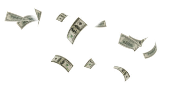 flying one hundred dollars bills isolated. falling 100 dollar bills isolated on transparent background. PNG Banknote floating dollar money. USA Currency Notes PNG, USA currency Notes Clipart
