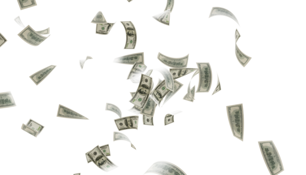 flying one hundred dollars bills isolated. falling 100 dollar bills isolated on transparent background. PNG Banknote floating dollar money. USA Currency Notes PNG, USA currency Notes Clipart