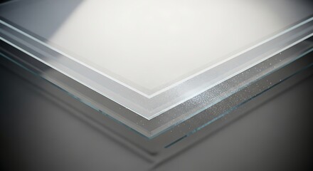 Layered Glass Abstract: Geometric Composition with Subtle Light and Shadow