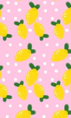 Minimalist Lemon Fruit Pattern art
