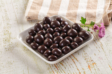 Nut in chocolate balls sweet candy