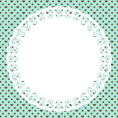 丸型レース&times;ハートドット(ミント)