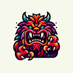vibrant monster emblem logo