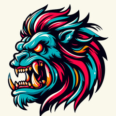 Fototapeta premium vibrant monster emblem logo