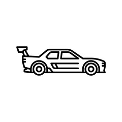 Sports car outline icon. Exotic car black line illustration.