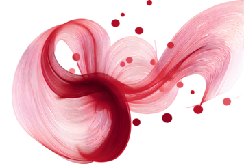 Abstract wave line design red elegant flowing stripes decorative smoke curves element dynamic stream isolated with circles
