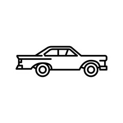 Custom muscle car outline icon. muscle car black line illustration.