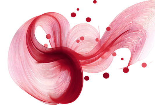 Abstract wave line design red elegant flowing stripes decorative smoke curves element dynamic stream isolated with circles