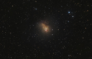 Starburst galaxy (also known as IC 10) in Cassiopeia constellation, taken with amateur telescope.