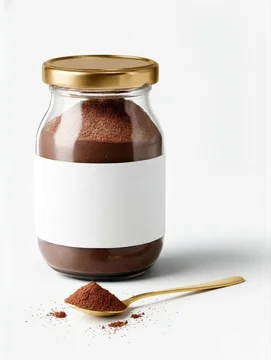Hot Chocolate Mix Jar Mockup with Festive Label