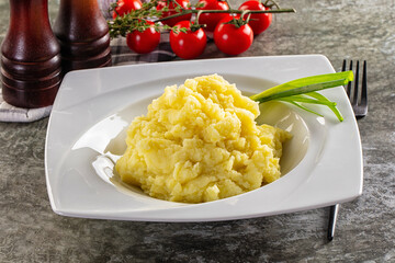 Mushed boiled potato homemade puree