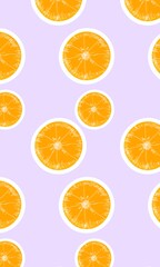 Obraz premium Citrus Fruit Doodle Repeat art