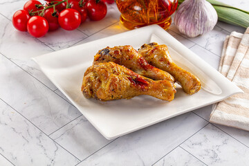 Roasted chicken drumstick with spices