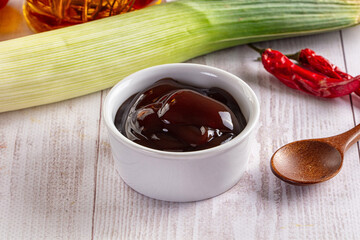 Asian Hoisin sauce in the bowl