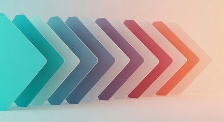 Gradient Arrow Array Pastel Tones Directional Flow Modern Design.