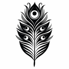 Obraz premium Black peacock feather features an intricate eye pattern with smooth flowing lines that are stylish