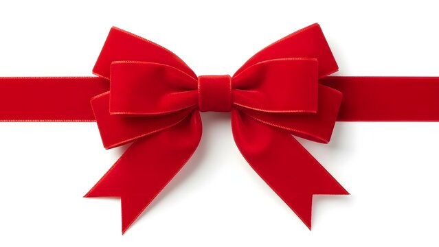 red bow on white background
