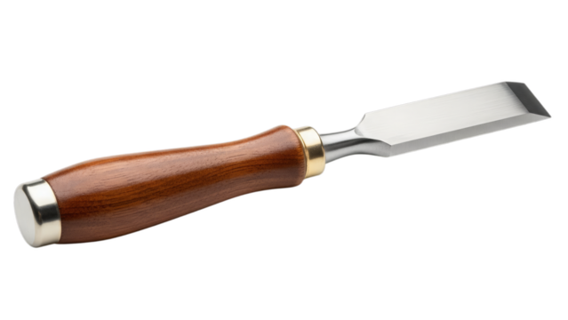 Chisel Woodworking Tool Isolated on Transparent Background
